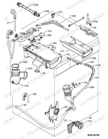 Взрыв-схема стиральной машины Electrolux EW1221F - Схема узла Water equipment